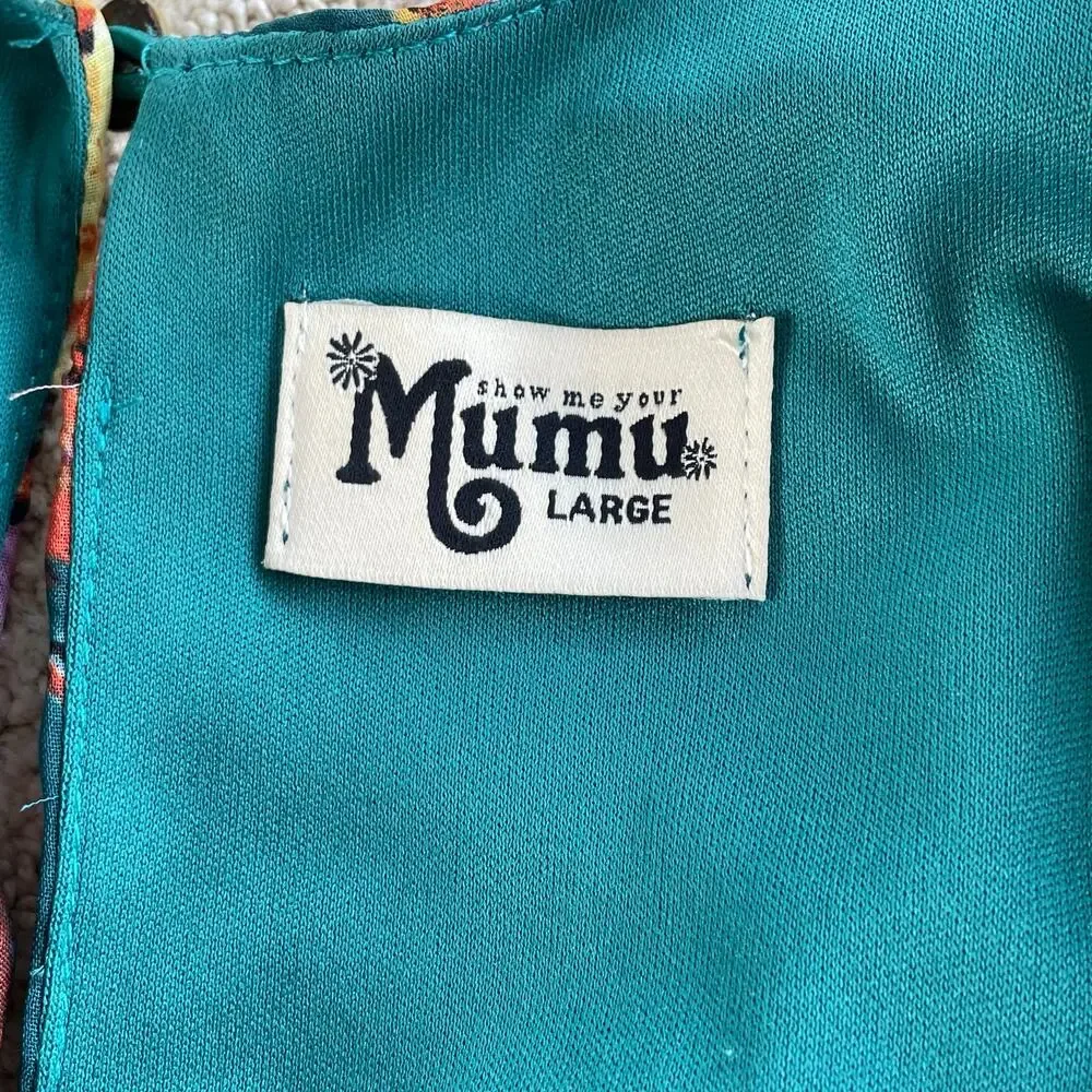 💖5/$25 Show Me Your Mumu Donna Michelle Tunic Green Yellow Lightweight  Large - Picture 6 of 12